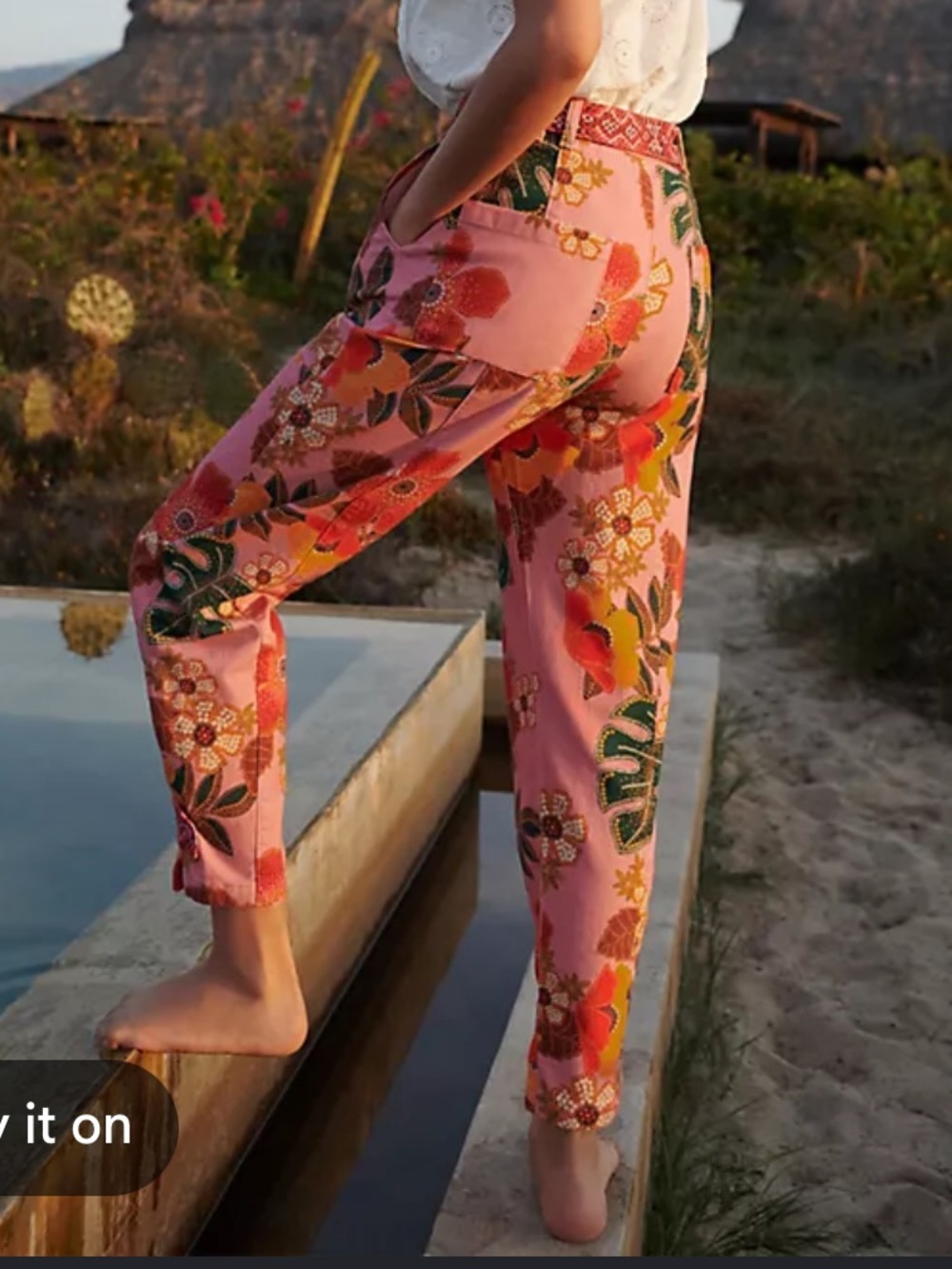 FARM RIO Anthropologie Esperanza Floral Tie-Waist pants - Picture 2 of 5